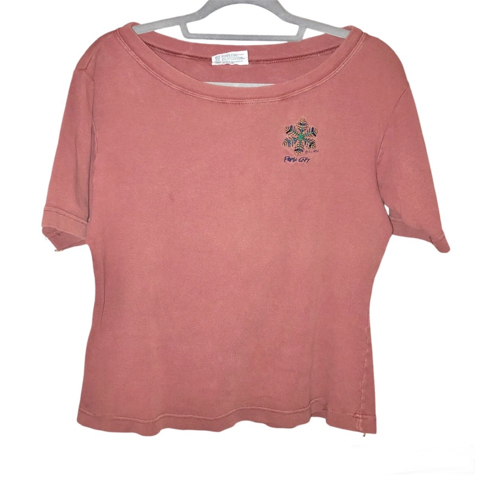 Sgt‎ leisure embroidered park city Utah snowflake Shirt burnt rust orange large